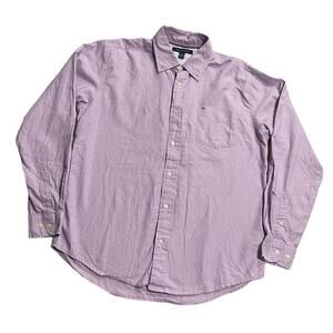 Tommy Hilfiger Button Up Shirt Mens Large Purple 100% Cotton 0835620 C837827427